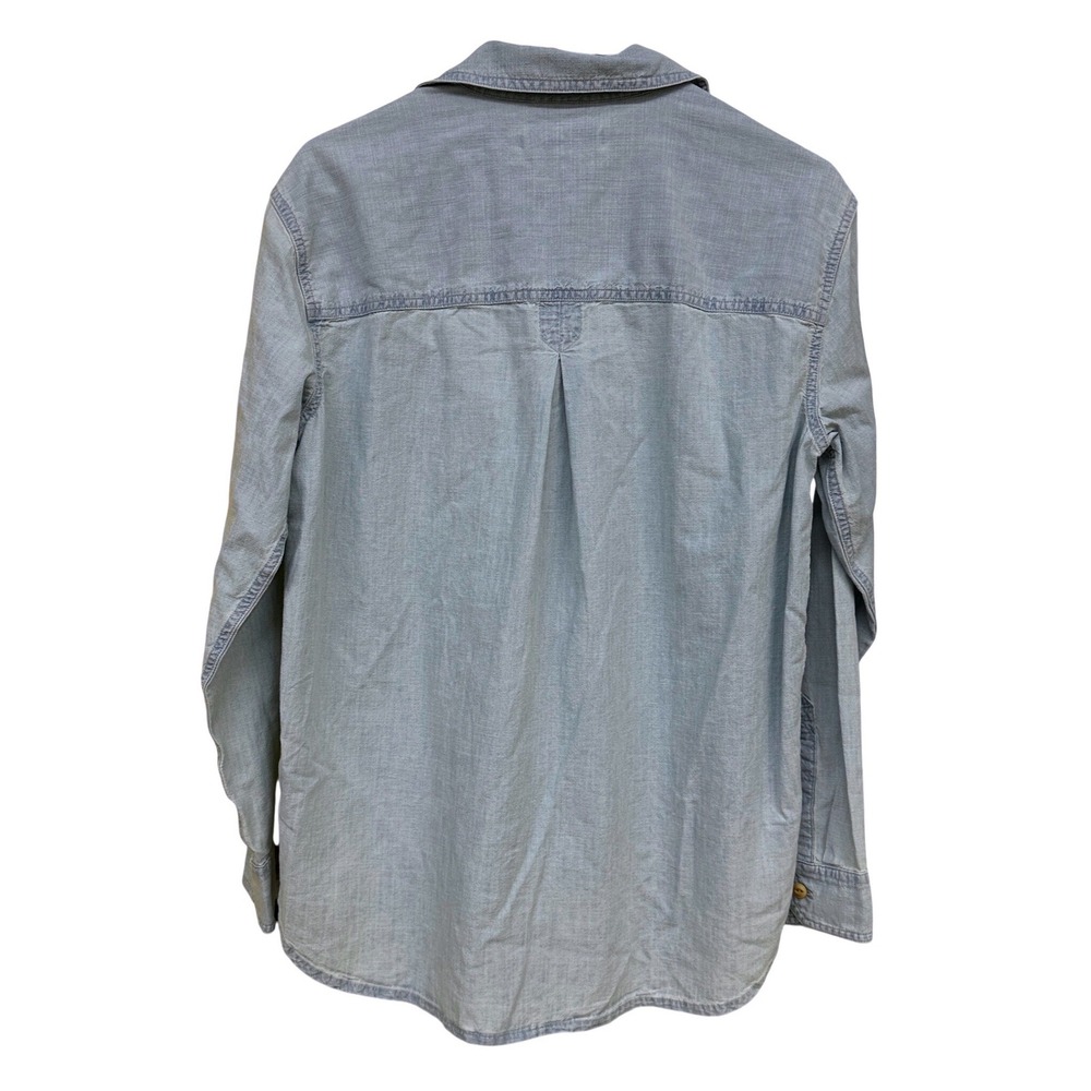 Outerknown Womens Light Wash Blue Chambray Button Down Shirt Small S P - Picture 2 of 5